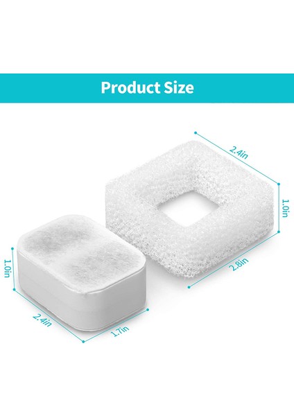 Seramik Kedi Çeşmesi Değiştirme Filtresi, 16 Karbon Filtresi ve 4 Köpük Filtresi, Ipettie Tritone / Fiumi Için Uygun (Yurt Dışından) fiyatları