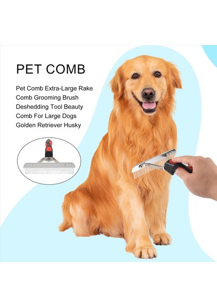 Pet Track Free-Large Tırmık Tomur Tımarlama Fırçası Deshedding Aracı Büyük Köpekler Için Güzellik Tarağı Altın Retriever Husky (Yurt Dışından) fırsatları
