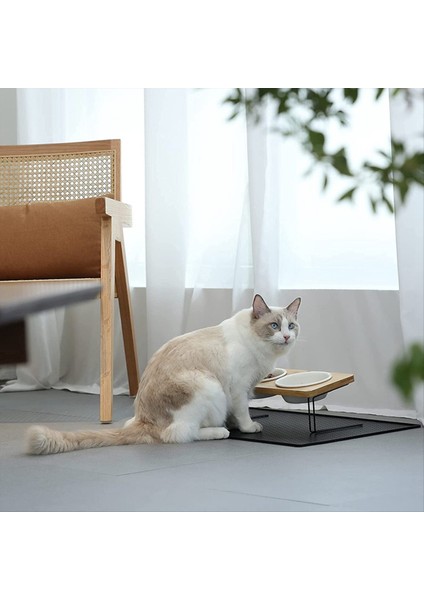 Kediler Seramik Kaseler, Küçük Köpek Maması Besleme Yemekleri, Katı Bambu Su Standı Besleyici Kediler ve Köpek Yavrusu (Yurt Dışından) modelleri