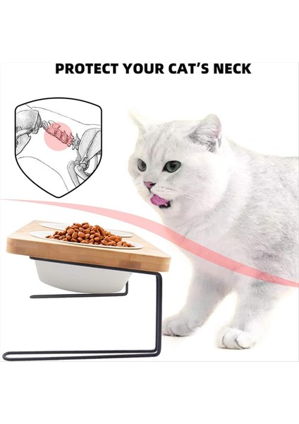 Kediler Seramik Kaseler, Küçük Köpek Maması Besleme Yemekleri, Katı Bambu Su Standı Besleyici Kediler ve Köpek Yavrusu (Yurt Dışından) fırsatları