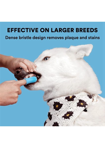Köpek Diş Fırçası, 360º Parmak Diş Fırçası Kiti, Ergonomik Tasarım, Kolay Diş Temizliği Için Tam Surround Kıllar, Mavi 4 Paket (Yurt Dışından) fırsatları