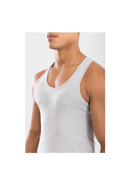 Erkek Sporcu Rambo Pamuklu Atlet Gri Melanj fırsatları