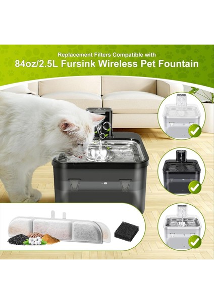 84 Oz/2.5l Pet Su Çeşmesi Filtresi Için Su Çeşmesi Yedek Filtreleri Üçlü Filtrasyon Kedi Su Filtresi 12 Pcs (Yurt Dışından) fırsatları