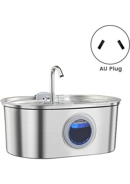 Pet Su Çeşmesi Su Çeşmesi Şeffaf Pencereli Paslanmaz Çelik Ultra Sessiz Evcil Hayvan Su Besleyici (Au Fişi) (Yurt Dışından) indirimleri