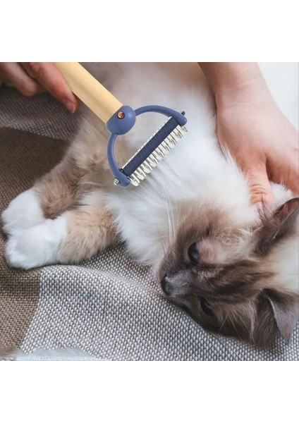 Altı Tırmık Fırçası Demating Cat Combs Tımar Için Uzun Saçlı Kediler Çift Taraflı Under Mahzta Tırmık Pet Dematting Tırmık C (Yurt Dışından) fırsatları