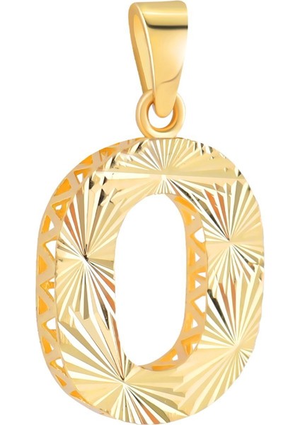 14 Ayar Altın Ö Harfi Kalemli Kolye Ucu