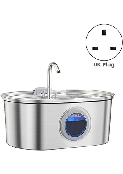 Pet Su Çeşmesi Su Çeşmesi Şeffaf Pencereli Paslanmaz Çelik Ultra Sessiz Evcil Hayvan Su Besleyicisi (Ingiltere Fişi) (Yurt Dışından) indirimleri