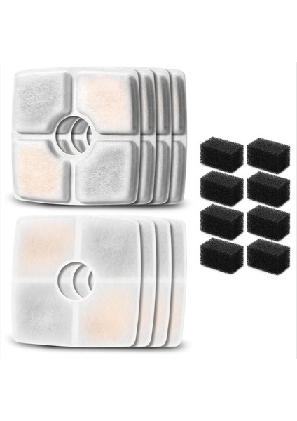 Yedek Filtreler 84OZ/2.5L Otomatik Pet Çeşmesi Kedi Su Çeşmesi Filtresi Üçlü Filtrasyon 8 Pcs (Yurt Dışından)