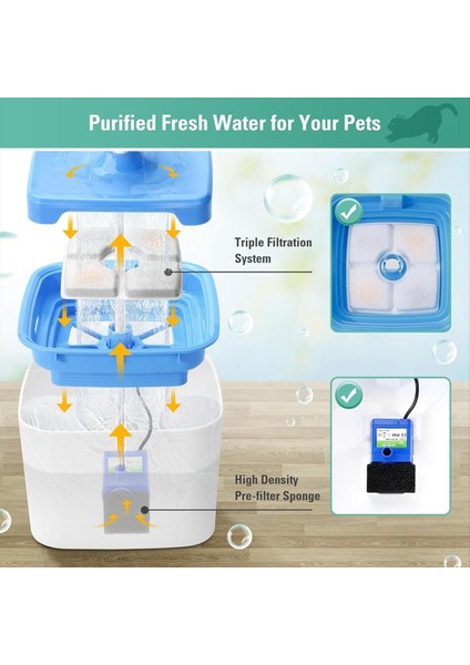 Yedek Filtreler 84OZ/2.5L Otomatik Pet Çeşmesi Kedi Su Çeşmesi Filtresi Üçlü Filtrasyon 8 Pcs (Yurt Dışından) fiyatları