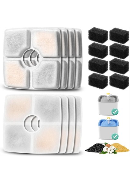 Yedek Filtreler 84OZ/2.5L Otomatik Pet Çeşmesi Kedi Su Çeşmesi Filtresi Üçlü Filtrasyon 8 Pcs (Yurt Dışından) indirimleri