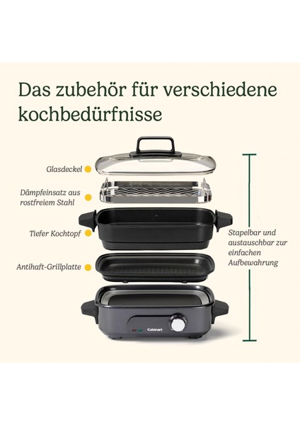 Cuisinart Cook In 5'i 1 Arada Çoklu Pişirici (Multikocher)- Izgara, Buharda Pişirme, Soteleme ve Yavaş Pişirme Fonksiyonları (4.7 L) fırsatları