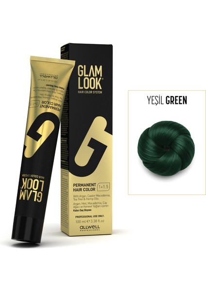 Kalıcı Saç Boyası | YEŞİL | 100 ml | Koruyucu, nemlendirici, besleyici yağlar, düşük amonyak seviyesi, profesyonel 79 renk