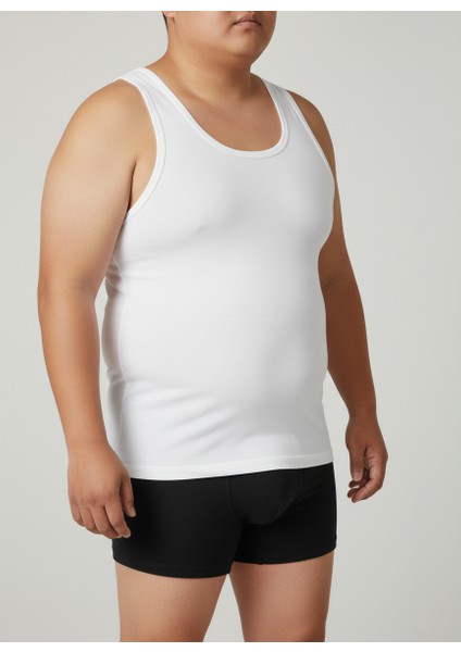 Battal Boy Erkek Ekstra Büyük Beden Atlet 6'lı Ekonomik Paket Pamuklu Beyaz modelleri