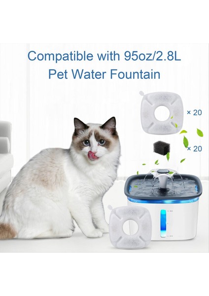 1 Set Cats Fountain Için Su Filtreleri Pet Suyu Çeşmesi Için Filtre Süngerleri ile Aktif Karbon Filtresi (Yurt Dışından) modelleri