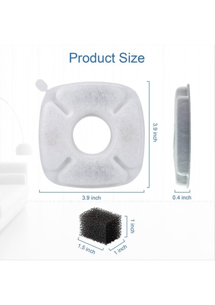1 Set Cats Fountain Için Su Filtreleri Pet Suyu Çeşmesi Için Filtre Süngerleri ile Aktif Karbon Filtresi (Yurt Dışından) fırsatları