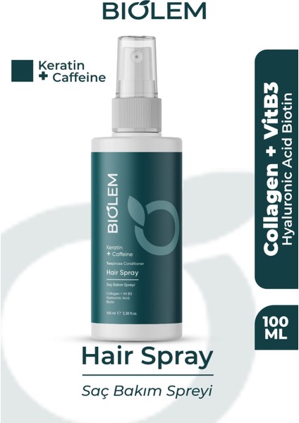 Keratin Kafein Kolajen Saç Bakım Spreyi 100 ml Argan Kokusuyla Canlandırıcı Etki