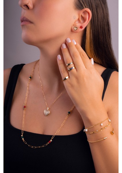 Minimal 18 Ayar Sarı Altın Kaplama Gümüş Ayarlanabilir Yüzük fiyatları