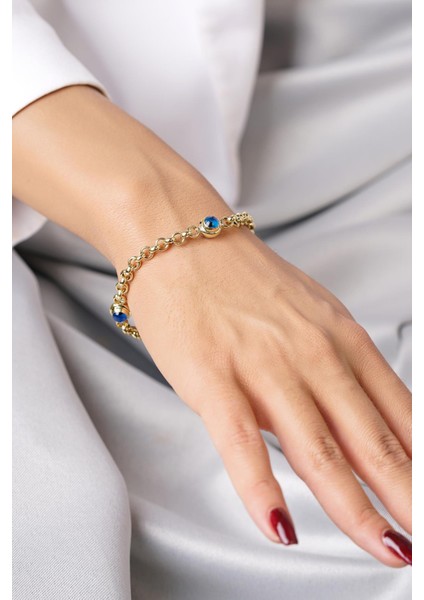 14 Ayar Altın İnce Üç Göz Detaylı Doch Bileklik fiyatları