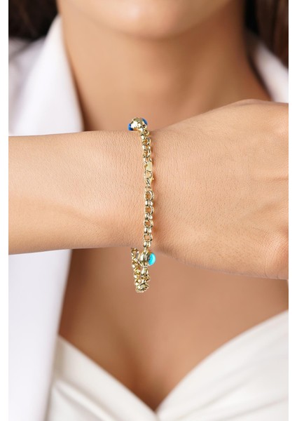 14 Ayar Altın İnce Üç Göz Detaylı Doch Bileklik indirimleri