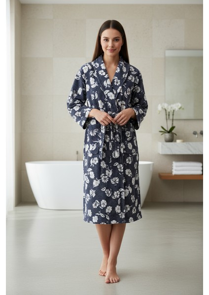 Mayer Jakarlı Kadın Bornoz L