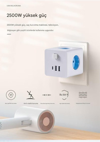 USB Bir Dört Dönüştürücü ile Küp Dönüştürme Fiş Soketi (Yurt Dışından) indirimleri