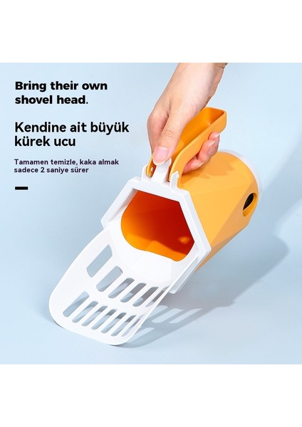 All-In-One Kedi Çöp Kürek Seti, Kedi Doku Küreği, Kedi Çöp Kutusu Altı Çıkarılabilir (Yurt Dışından) modelleri