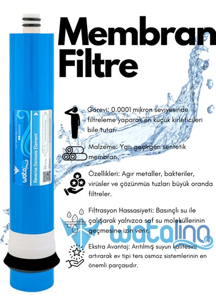 Flora Pompalı Tezgah Altı Su Arıtma Cihazı | 2.2 Galon (8 Litre) Metal Tank ile Güvenli Içme Suyu