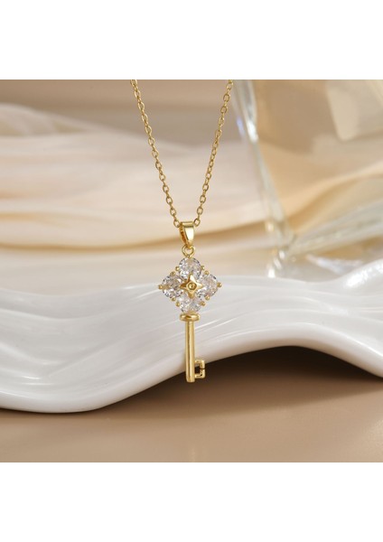 Yeni Kıdemli Işık Duygusu Lüks Titanyum Çelik Kolye Kadın Niş Tasarım Baharatlı Kız Inci Zinciri Moda Yüz Aksesuarları ile (Yurt Dışından)