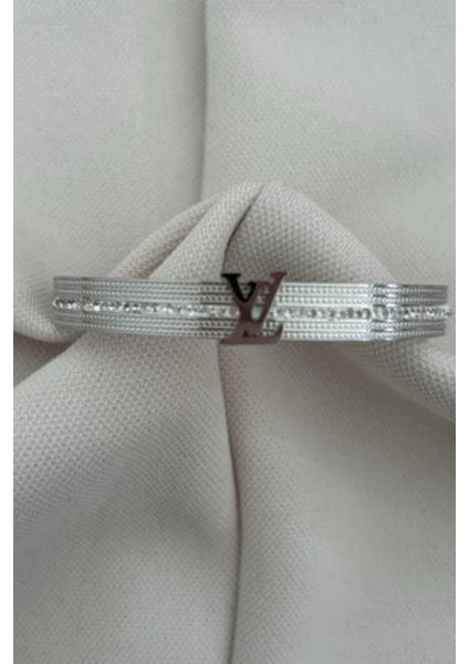 Kelepçe Bileklik Gümüş Lous-Vıtn-Klpc-Blk-Gms