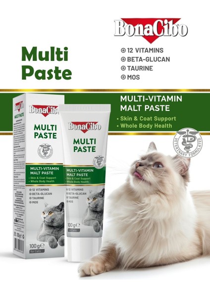Multi Paste Yetişkin Kediler Için Multivitamin Malt Macun 100 gr