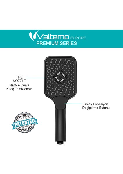 | Valtemo Kireç Önleyicili, Fonksiyonlu, Butonlu El Duşu fırsatları