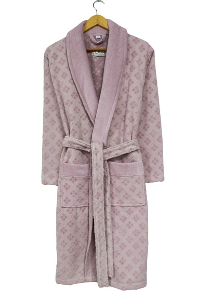 Kadife Jakarlı Kadın Bornoz Hazelnut L fiyatları