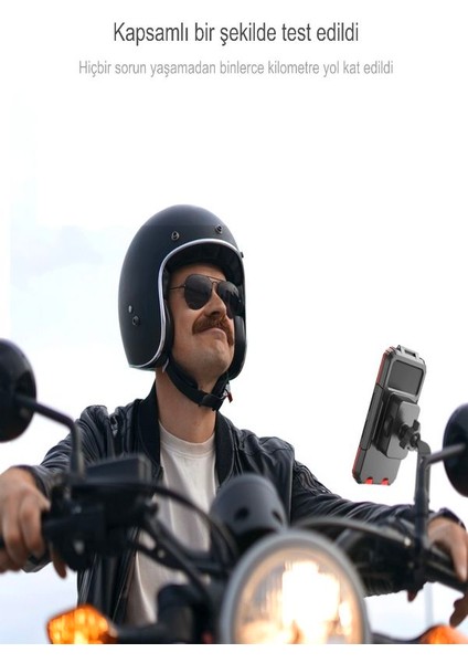 Su Geçirmez Motosiklet Ayna Gidon/Direksiyon Montajlı Telefon Tutucu Titreşim Önleyici - PRO modelleri