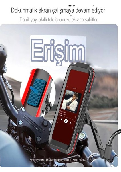 Su Geçirmez Motosiklet Ayna Gidon/Direksiyon Montajlı Telefon Tutucu Titreşim Önleyici - PRO fırsatları