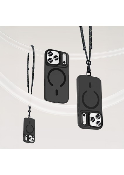 iPhone 17 Pro Max Uyumlu Kılıf M-Safe Şarj Özellikli Benks C-Magnet Lucid Armor Kapak Siyah