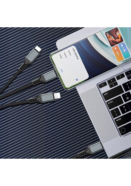 GD-UC617 3in1 Type-C To Lightning/type-C/type-C Ultra Hızlı Pd Şarj Kablosu 100W 1.2m Siyah fırsatları