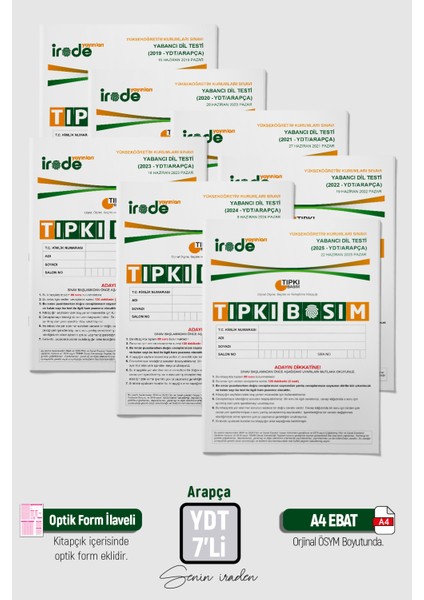 2026 Yks Ydt Arapça Ösym Çıkmış Soru Tıpkı Basım 7li Deneme Paketi Optik Formlu fiyatları