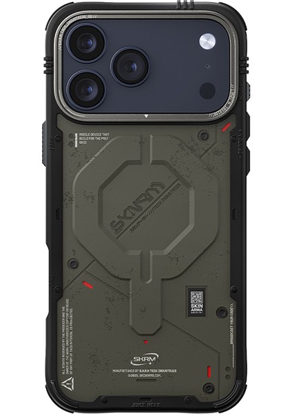 iPhone 17 Pro Max Uyumlu Kılıf M-Safe Şarj Özellikli Airbag Tasarımlı Skinarma Vigor Kapak Haki