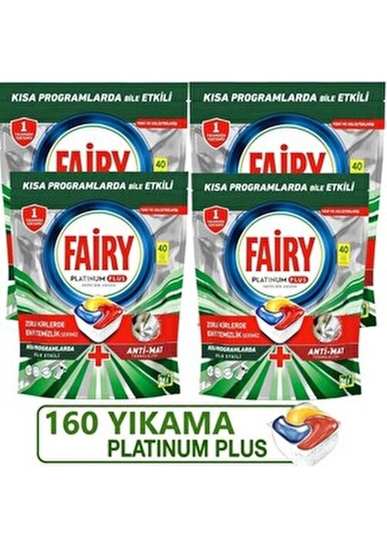 Platinum Plus Bulaşık Deterjanı Kapsülü 160 Yıkama Zorlu Yağları Kolayca Temizler fiyatları