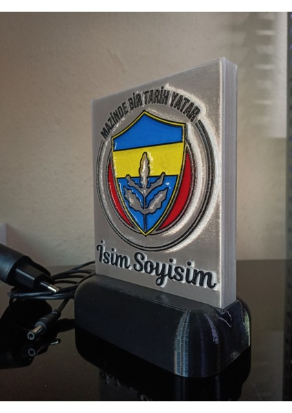 Dekoratif LED Lamba Kişiye Özel İsimli Sarı-Lacivert M4 Beyaz Led fırsatları