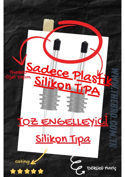 2 Adet Şişe Tıpası, Özel Yapım Silikon Şişe Dökücü Toz Engelleyici Tıpa