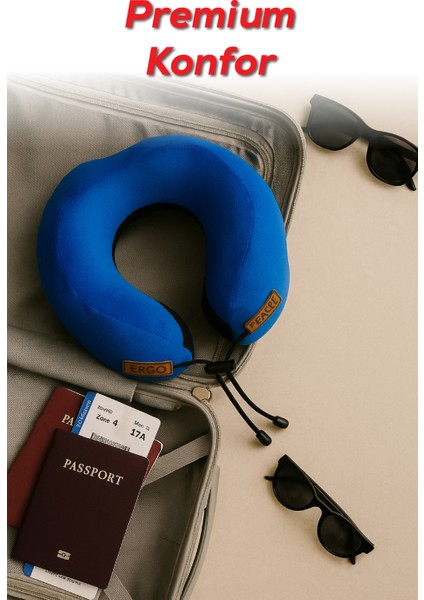 Cosy Ortopedik Seyahat Yastığı Visco Boyun Destekli Seyahat Yastığı - Mavi | Ergo Travel indirimleri