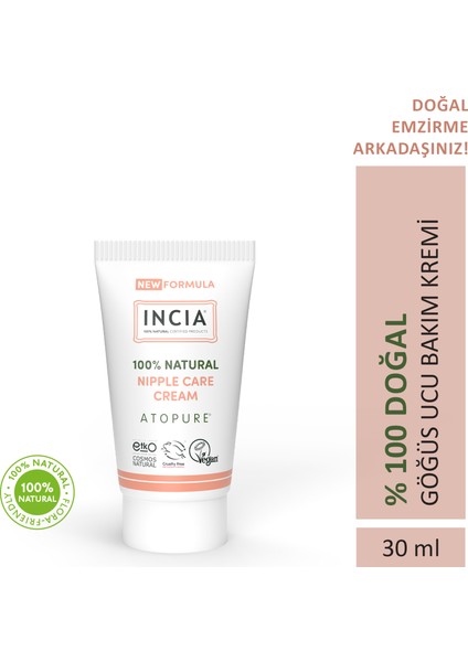 %100 Doğal Göğüs Ucu Bakım Kremi Yumuşatma Ve Koruma Lanolin İçermez 30 ml