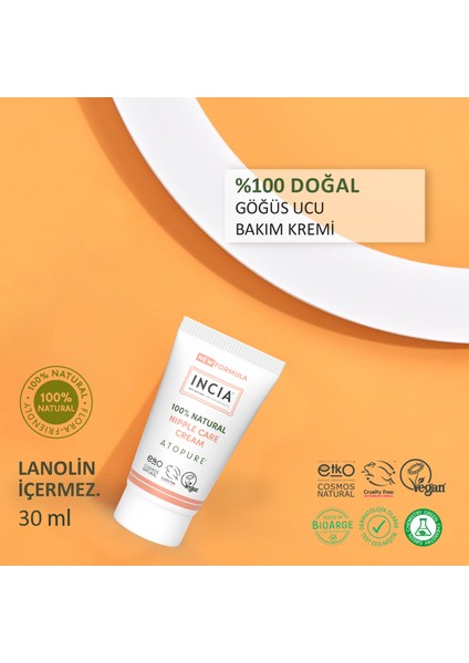 %100 Doğal Göğüs Ucu Bakım Kremi Yumuşatma Ve Koruma Lanolin İçermez 30 ml fiyatları