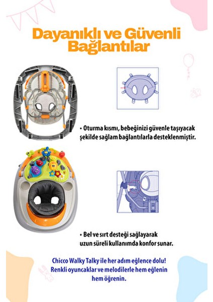 Walky Talky Tekerlekli Bebek Yürüteç Eğlenceli Oyun Barı ile Ultra Kompakt Tasarım modelleri