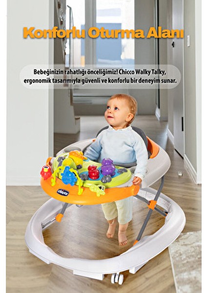Walky Talky Tekerlekli Bebek Yürüteç Eğlenceli Oyun Barı ile Ultra Kompakt Tasarım fırsatları