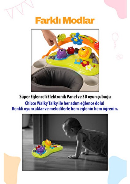 Walky Talky Tekerlekli Bebek Yürüteç Eğlenceli Oyun Barı ile Ultra Kompakt Tasarım indirimleri