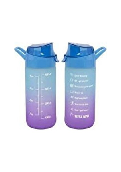 Motivasyon Su Matarası Mavi 750 cc Plastik Ergonomik Tasarım 1 Adet modelleri