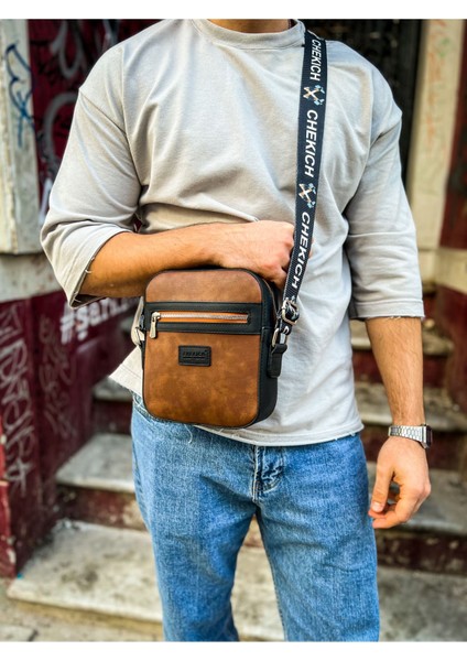 CH102 - Stealht Kare Erkek Çanta SIYAH/TABA fiyatları