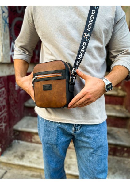 CH102 - Stealht Kare Erkek Çanta SIYAH/TABA modelleri